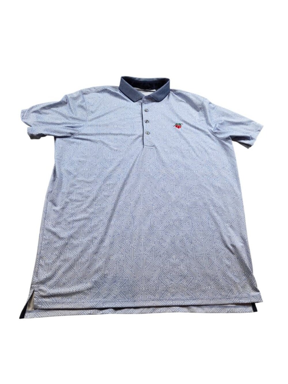 Greyson Polo Shirt Mens XL Blue Golf Logo Geometric Short Sleeve